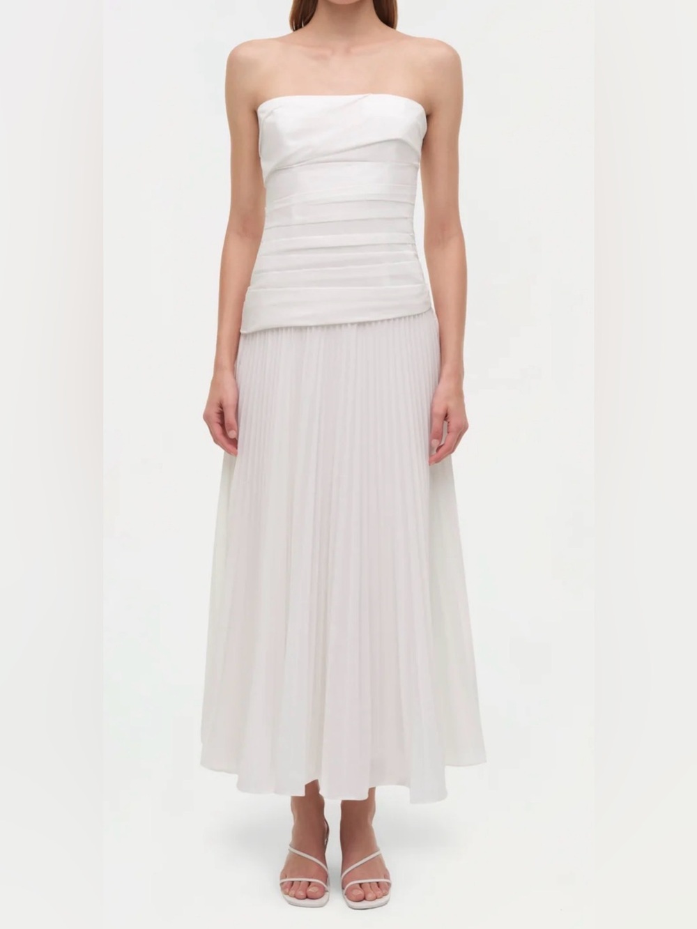 Simkhai Pleated White Maxi/Midi Dress